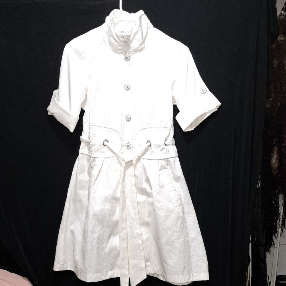 Böhme Vintage  White Trench Coat Dress,